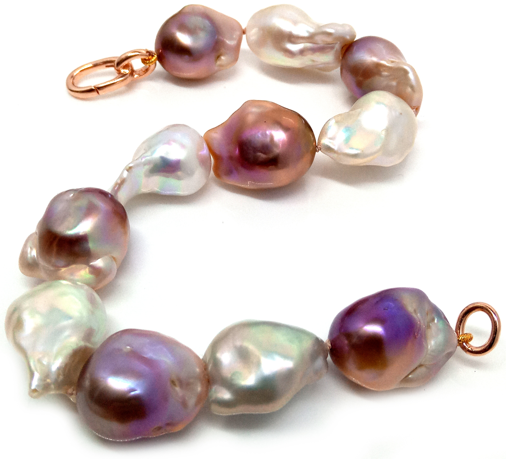 Natural Colours and White Small Fireball Pearls Bracelet